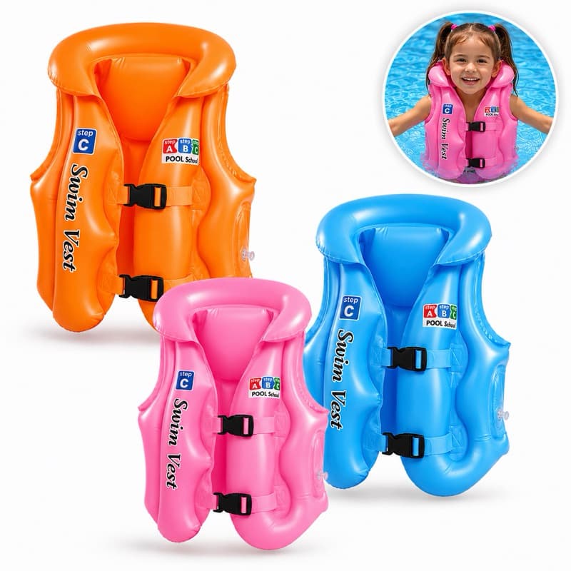 Boia Colete Salva-Vidas Infantil Flutuador Não Fura Kids - Segurança para Piscina e Praia P M G