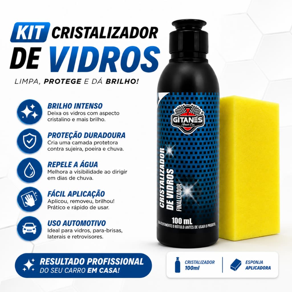 Cristalizador e Finalizador de Para-Brisa e Vidros em Geral 100ml Gitanes