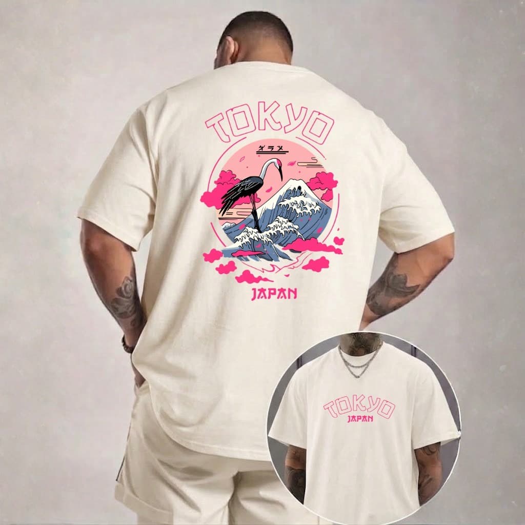 Camiseta Masculina Streetwear Tokyo Japan 100% Algodão Moderno Estiloso