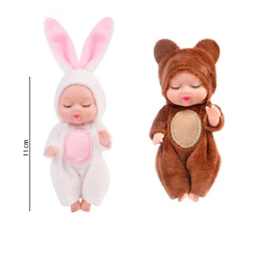 Mini Baby Doll para crianças, boneca dormindo, brinquedo animal, presentes para crianças, menina, 11cm