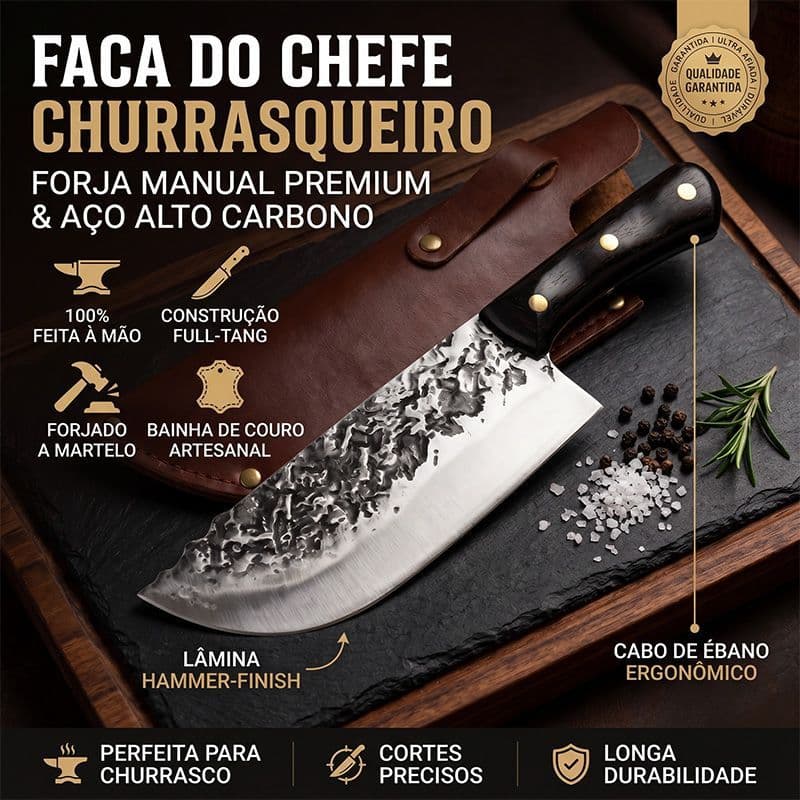 Facas de cozinha/churrasco antiaderentes de nível profissional  em aço inoxidável com bainha