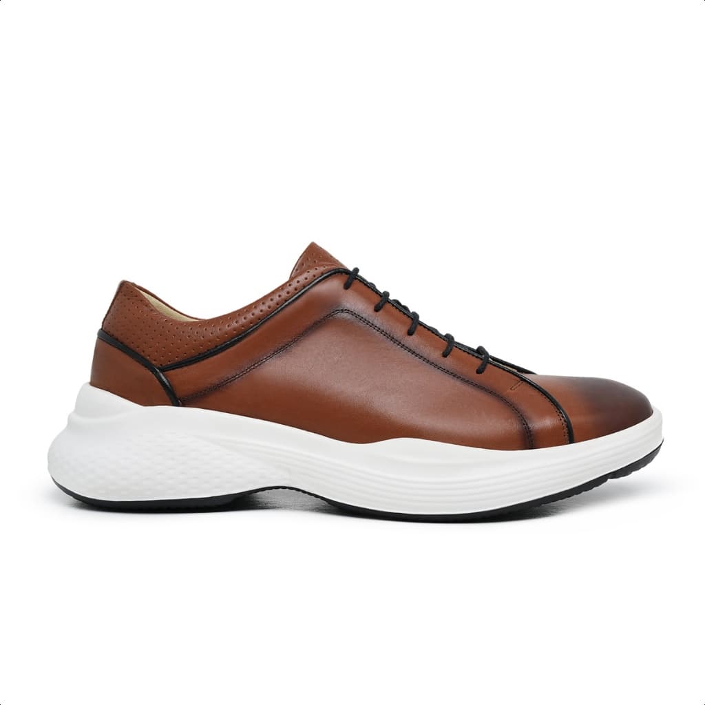 Sapato Casual Sneaker Casual em Couro Premium Casual Elegante Urbano
