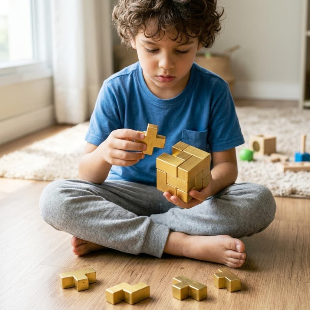 Cubo Quebra-Cabeça | Terapia infantil | 7 ou 13 Peças | Puzzle Educativo | Desafio Inteligente
