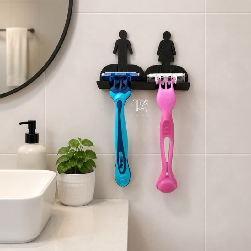 Suporte Para Prestobarba Lamina Gilete Masculino, Feminino e Casal Organizador de Banheiro Gancho