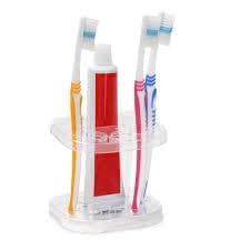 Porta Escova Dental De Pia De Acrilico Transparente 10x9cm Giotto