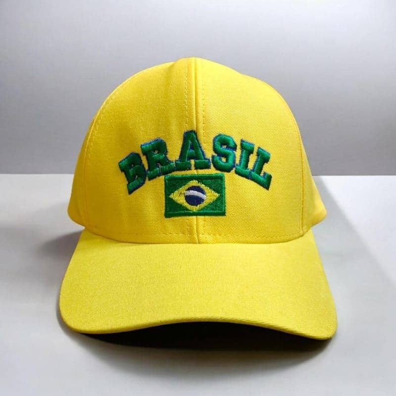 Boné Brasil Seleção Brasileira Bordado Copa Do Mundo Regulável Unissex