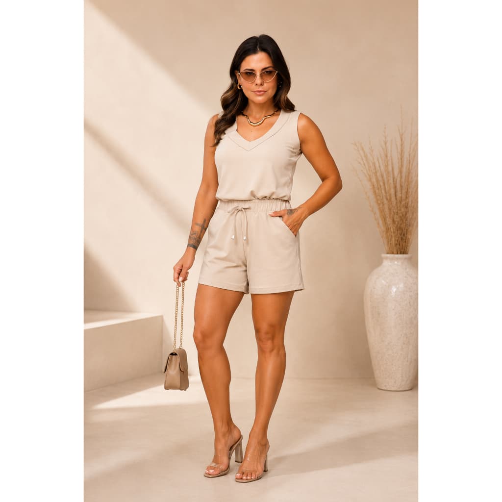 Conjunto Blusa e Shorts Feminino Molecotton Moletinho Filipa | Livny