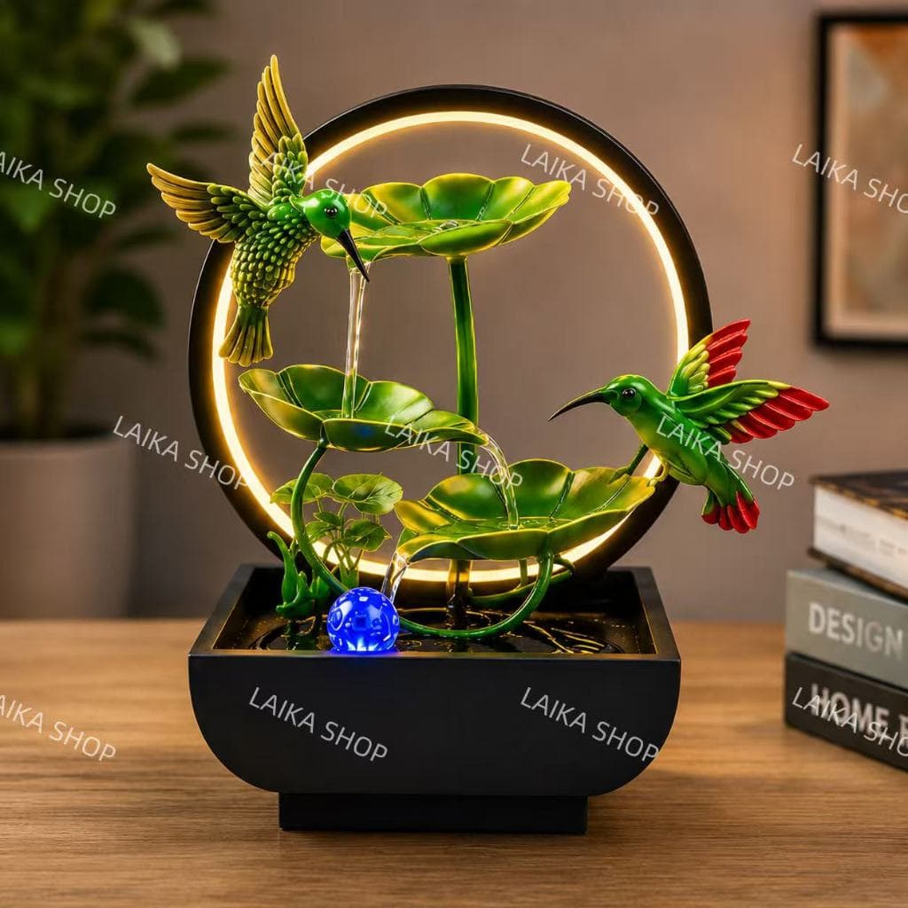 Fonte de Água Decorativa com Iluminação LED Fonte De Circulação De Água USB Decoração Presente