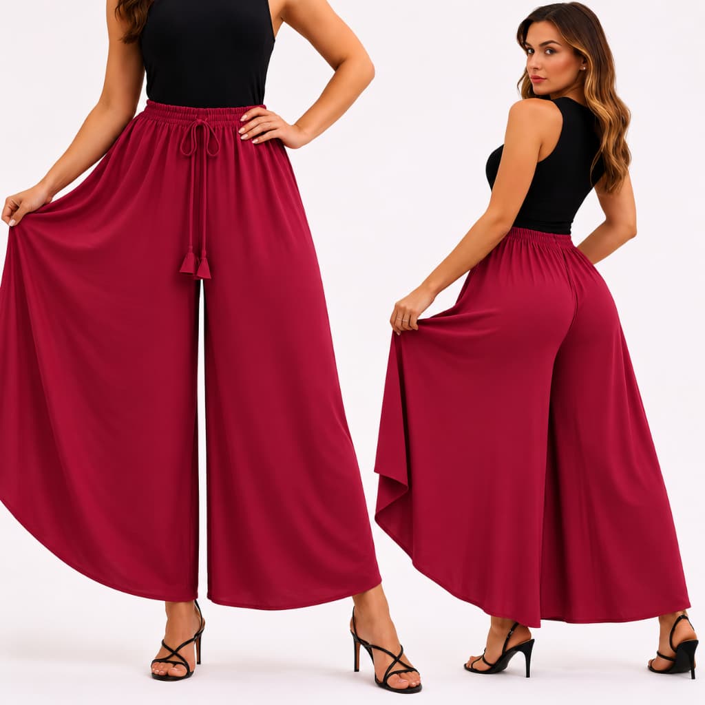 CALÇA PANTALONA FEMININA EVAZÊ GODÊ DUNA CINTURA ALTA COM DETALHE NO CARDARÇO M|G|GG |5088| Promoção