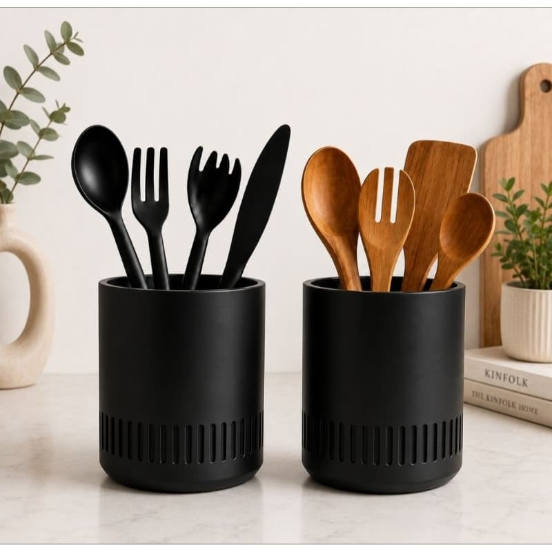Kit 2 Suportes Porta Utensílios vazado para Cozinha Organização, Praticidade e Elegância