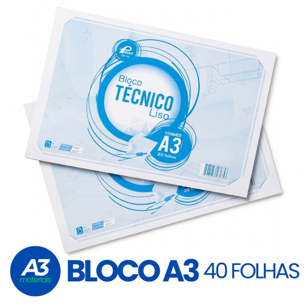 Bloco Desenho Técnico A3 Liso 90g 40 Folhas