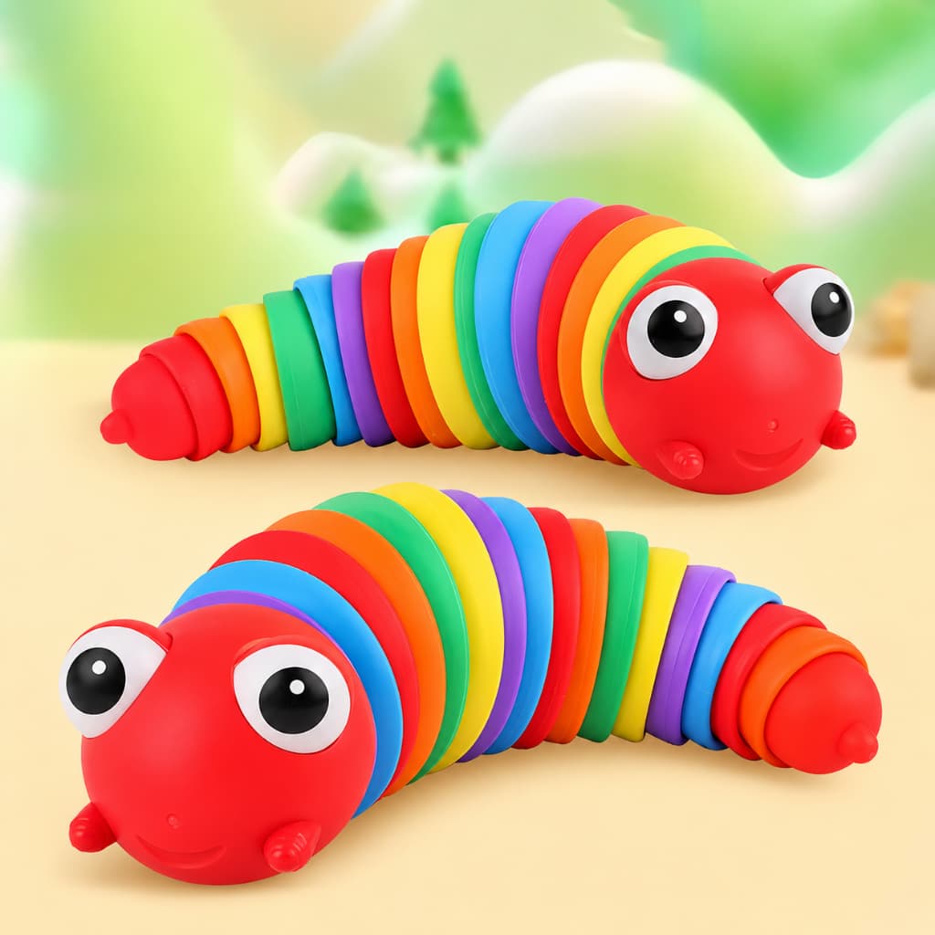 Lesma de Dedo Colorida Brinquedo Sensorial Forma Lagarta Relaxantes Brinquedo Antiestresse Crianças