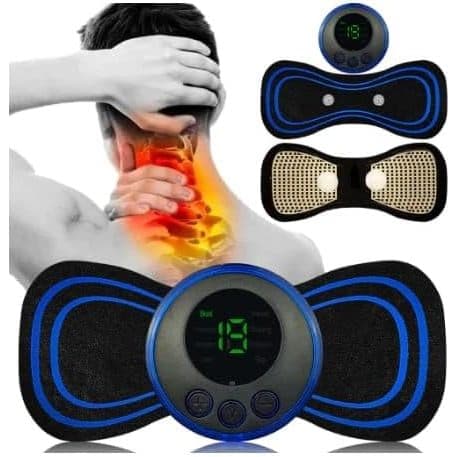 Massageador EMS Recarregável Sem Fio 8 Modos 19 Intensidades Alívio De Dor Muscular Pescoço Ombro Costas