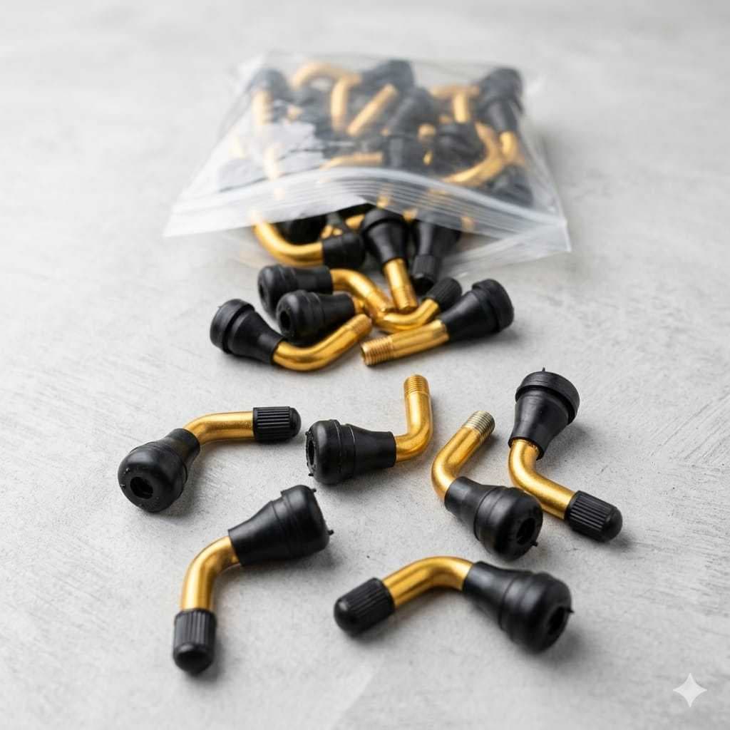 Kit 4 Bicos Curvo Pvr60 Válvula Pneu Scooters Elétricas Bike