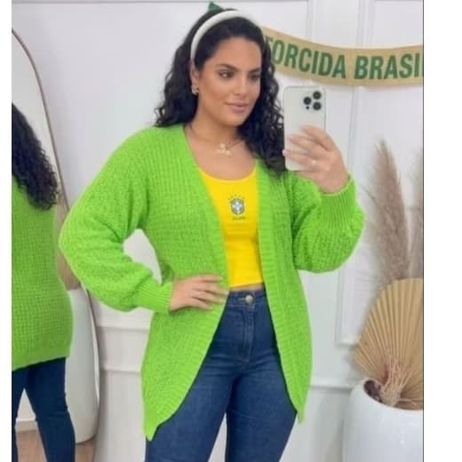 casaco feminina do brasil cardigan trico feminino inverno elegante blusa do brasil PLUS SIZE  tamanho 46