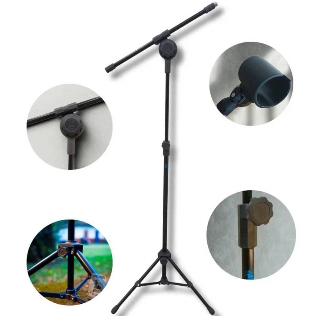 Suporte Pedestal Estante Partitura Para Microfone Girafa Reforçado + Cachimbo Profissional