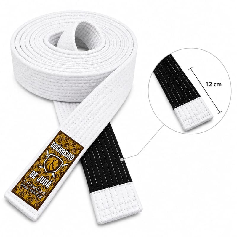 Faixa Branca de Jiu-Jitsu Clássica 8 Costuras