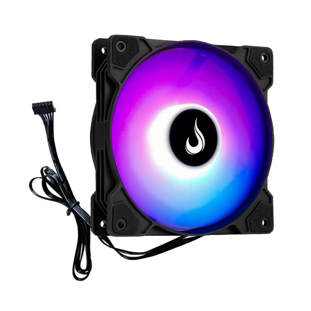 1 - Fan Avulsa Cooler Ventoinha Pc Gamer Rise Mode Z Black Argb 120mm 6 Pinos Preto
