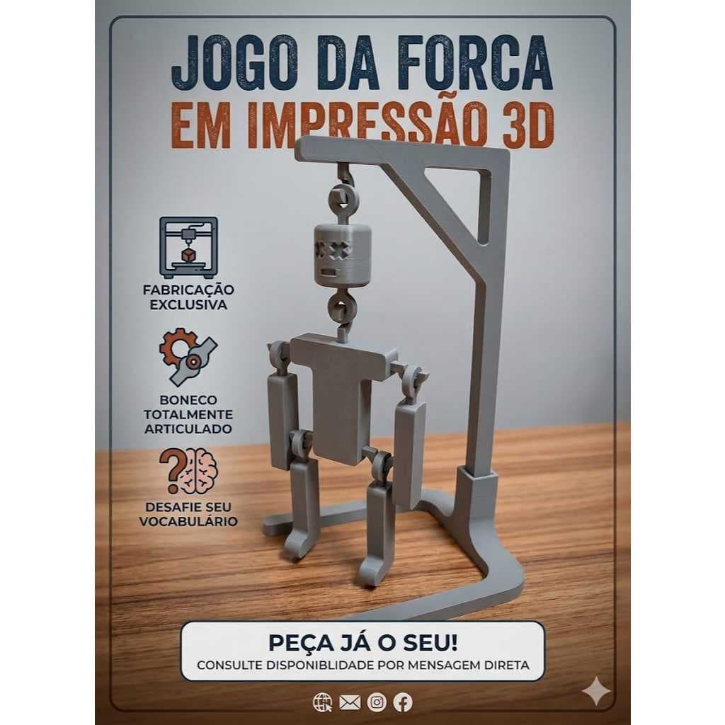 Boneco  3D Jogo da forca tempos de outrora