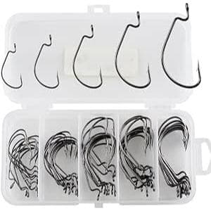 Kit 50 Anzóis Wide Gap para Pesca em Água Doce e Salgada – 5 Tamanhos