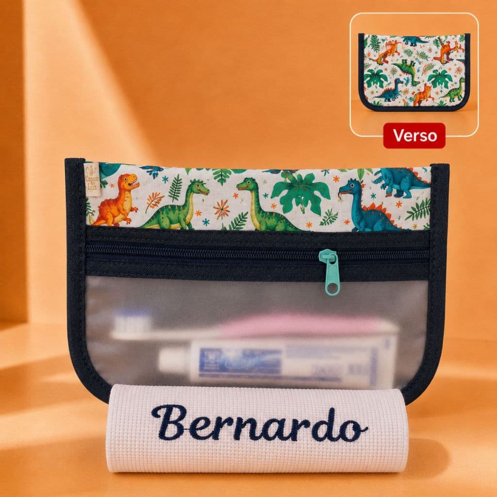 Porta escova de dente- personalizado com nome- escola-viagem