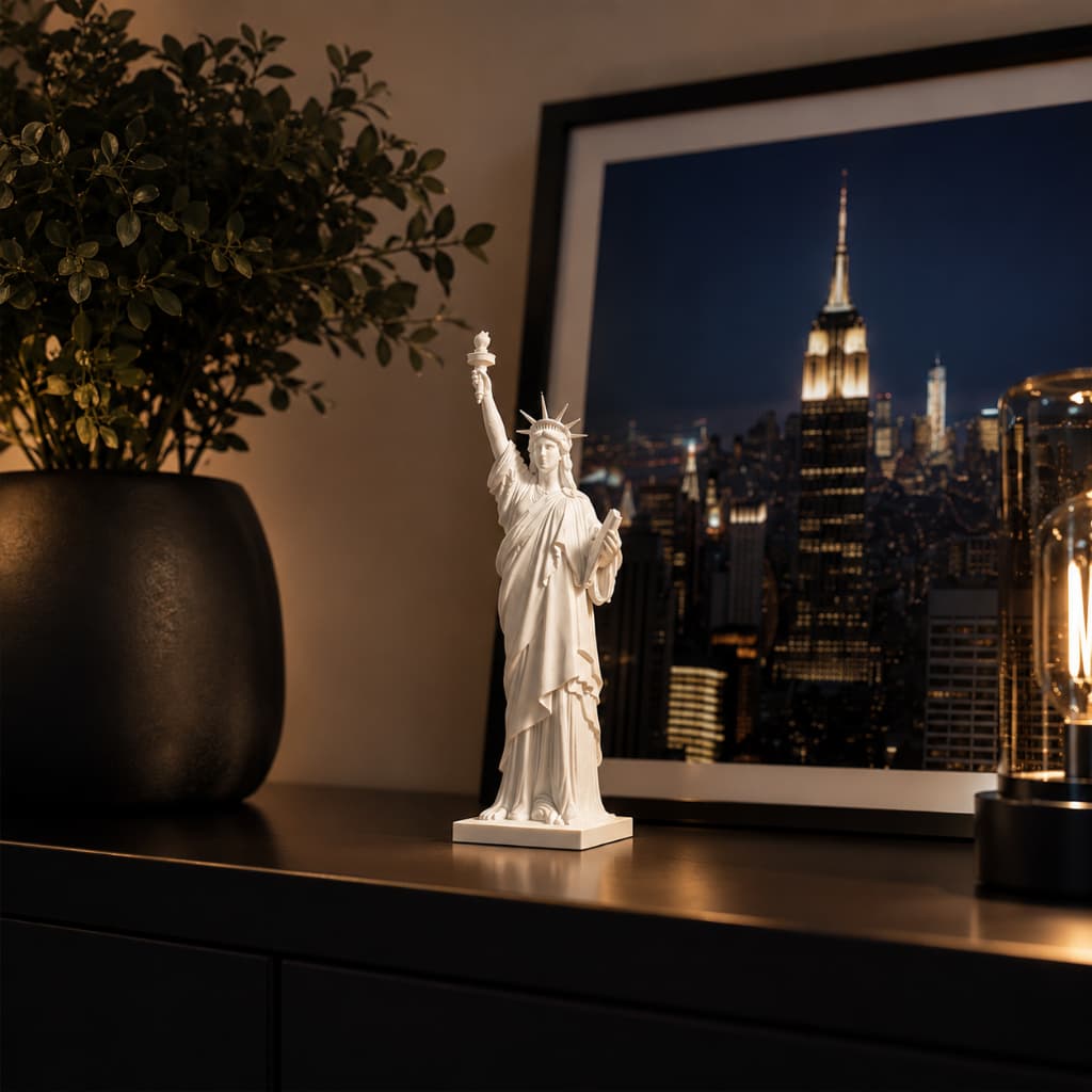 Estátua da Liberdade 15cm Miniatura Decorativa Nova York Souvenir EUA Colecionável América USA Viagem Símbolo Lembrança