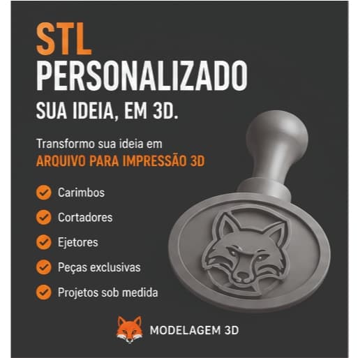 Modelagem 3D Personalizada | STL para Impressão 3D | Cortadores, Carimbos e Ejetores
