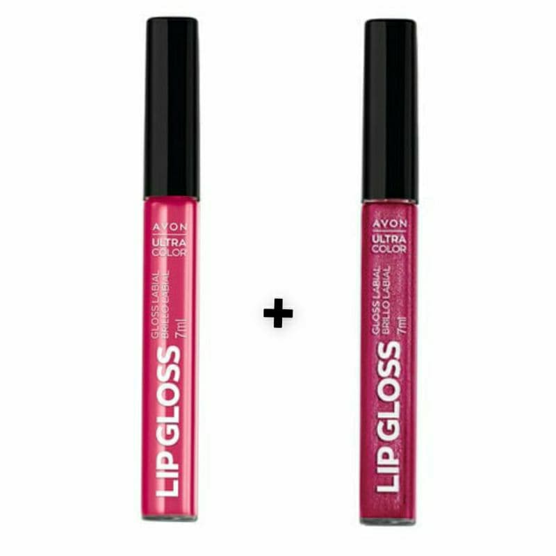 Kit 2 Lip Gloss Labial Ultra Color Rosa Wow + Gloss Labial Brilho Rosa Impacto 7ml Cada Avon
