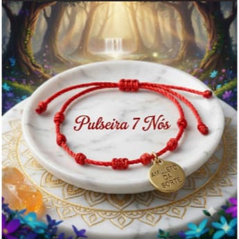 Pulseira  Kabbalah  Vermelha  7 sete  Nós  Proteção e Sorte  Ajustável / Unissex / Amuleto
