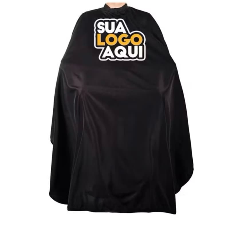 Capa Profissionais Barbeiro Cabeleireiro Personalizada com Logo | Preta + Branca | 150x150 | Cetim Premium 🔥