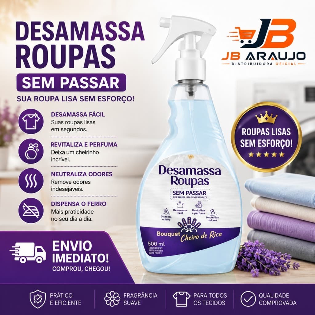 Desamassa Roupas ProVita Sem Passar 500ml Cheiro de Rica Fácil Aplicação