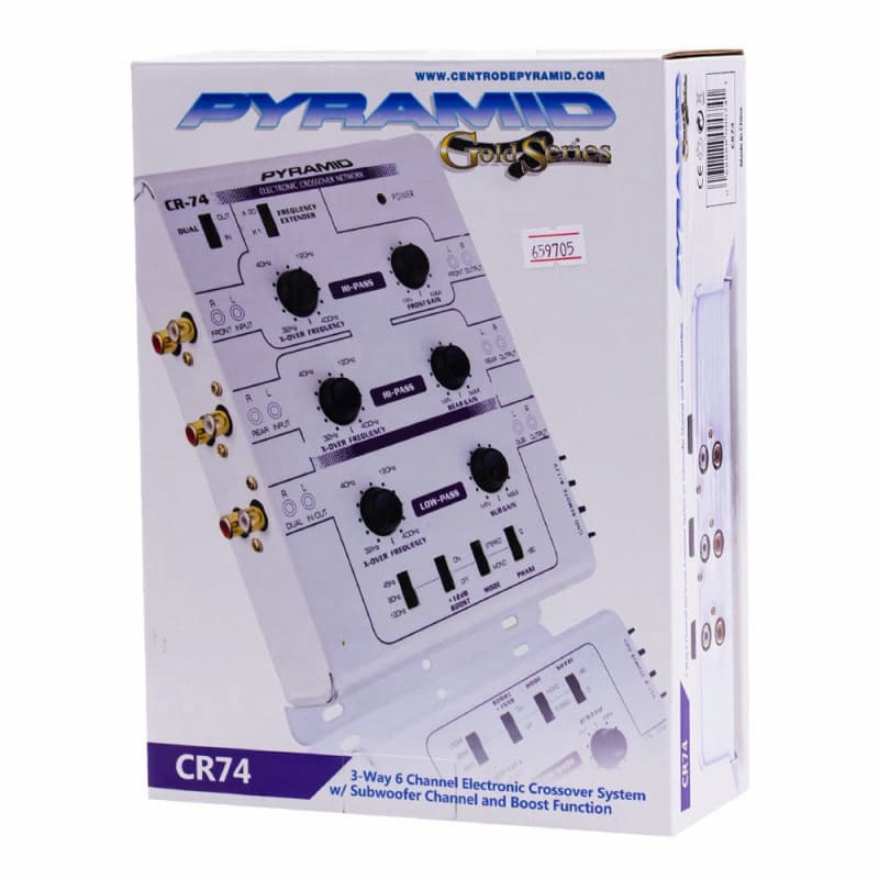 Crossover Pyramid Gold Series CR74 / 3 Vias / 6 Canais Com Função Boost - Branco