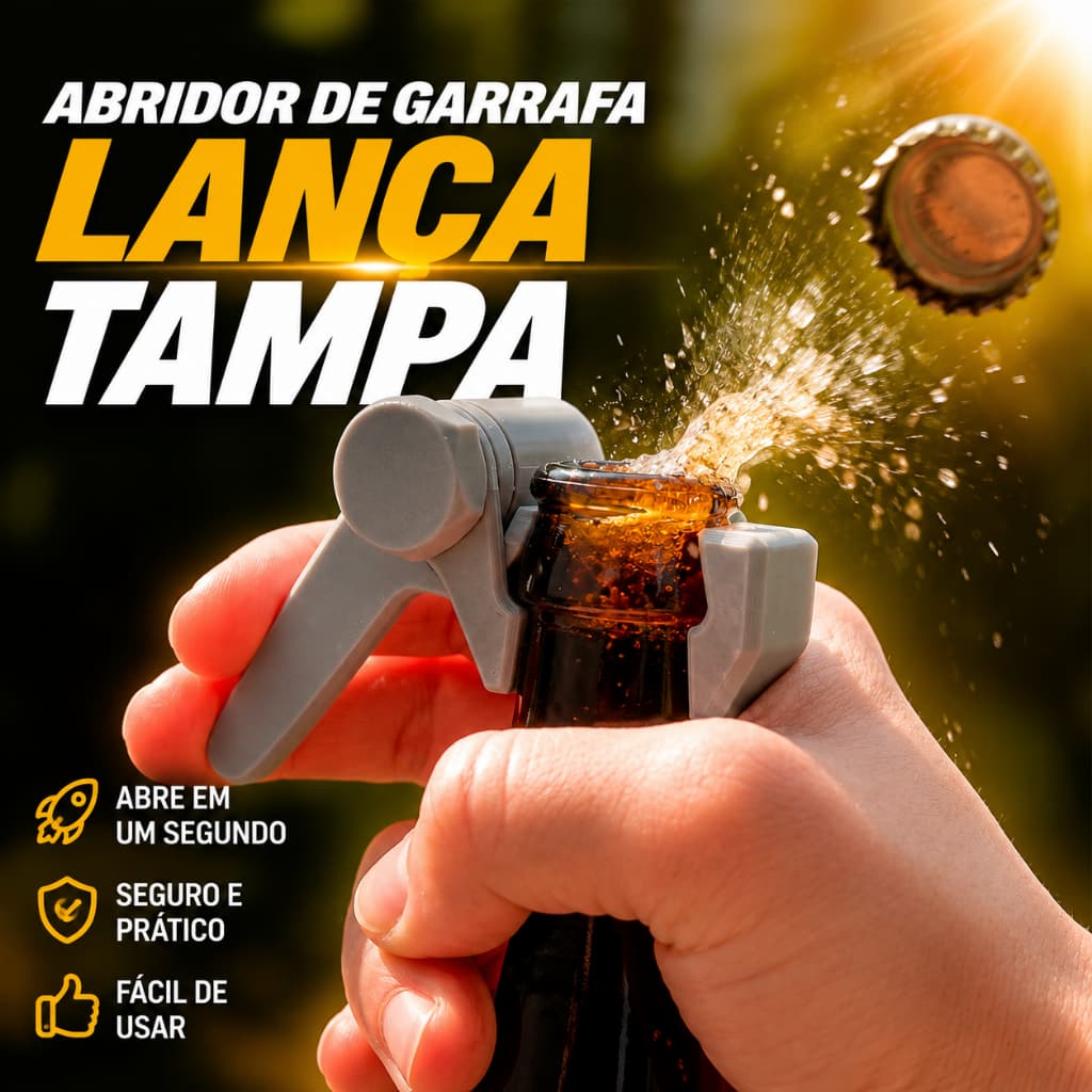 🏆 Abridor de Garrafa Lança Tampinhas Portátil Chaveiro Criativo para Bar Festa e Churrasco