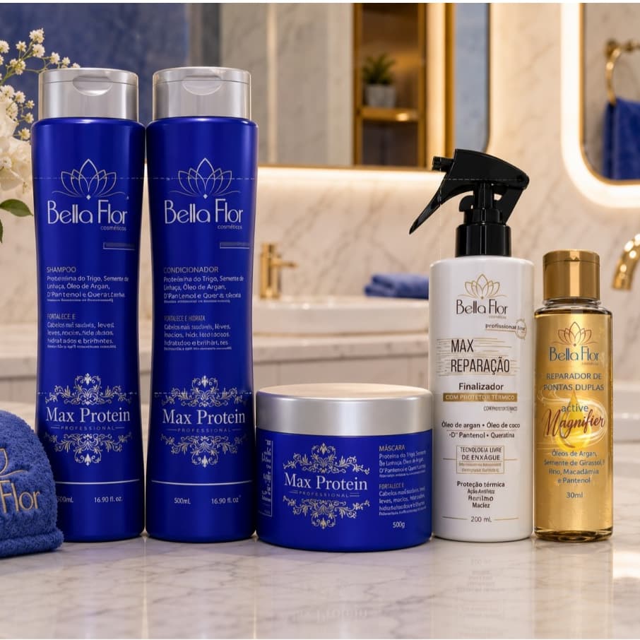 Kit Max Protein + Max Reparação + Reparador de Pontas Duplas