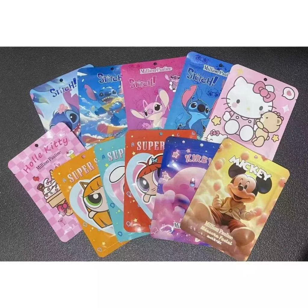 Kit de c/10 unidades Mascara Personagem de desenhos animados care Soft Skin Sua pele linda Fresh Mask Tecido Hidratante