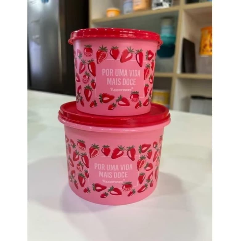 KIT  MORANGO DO AMOR TUPPERWARE ORIGINAL  500ML  + 1.1L