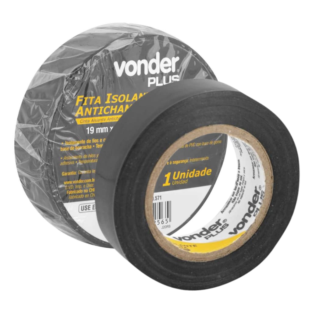 Fita Isolante 19mm X 5m Preta Vonder