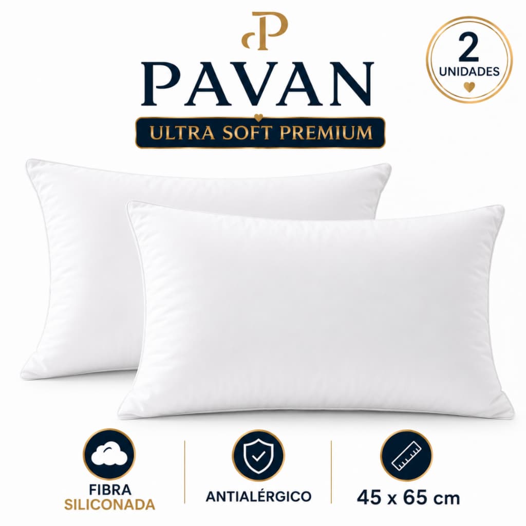 Kit 2 Travesseiros Ultra Soft Premium Toque Macio Leve