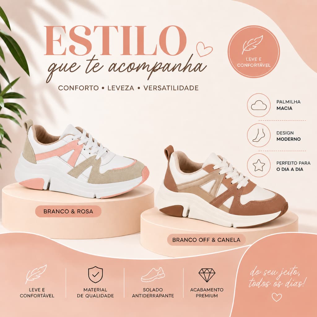 Tênis Chunky Modare Ultraconforto Ortopedico Leve Ideal Casual
