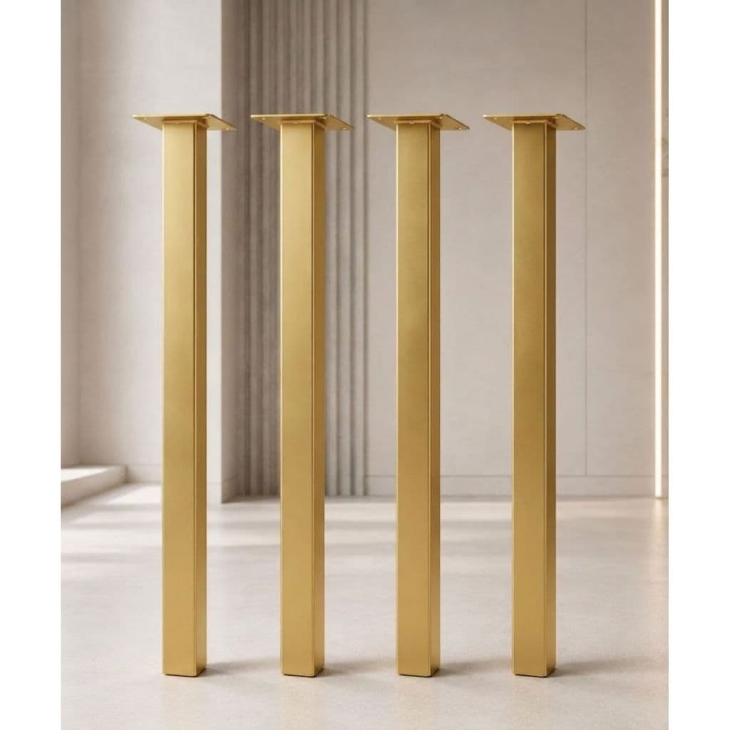 4 Pés De Mesa 75cm Altura Cannes Slim Perna Aço Preto acompanha parafusos pratico de montar