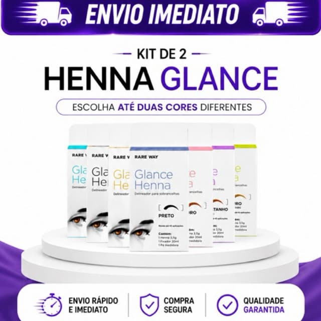 Kit de 2 Henna Sobrancelha Glance Rare Way Todas As Cores 3,5 g