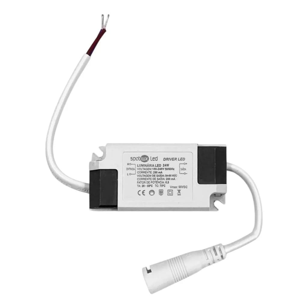 Reator Driver Font Painel Led Embutir Sobrepor 8w/24w Spotlux Bivolt Painel Plafon