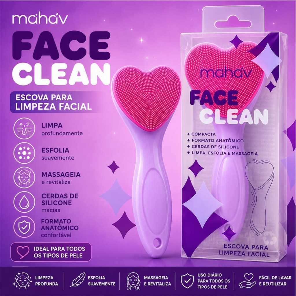 Face Clean Escova Facial Silicone Limpeza Profunda Removedor de Oleosidade