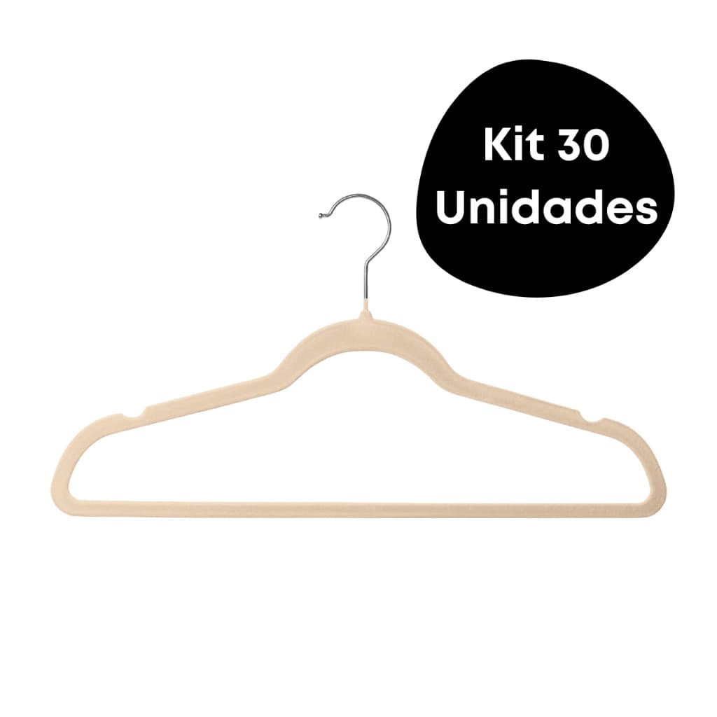 Kit Cabides de Veludo Antideslizantes Premium Closet Elegante Capuccino - UZ