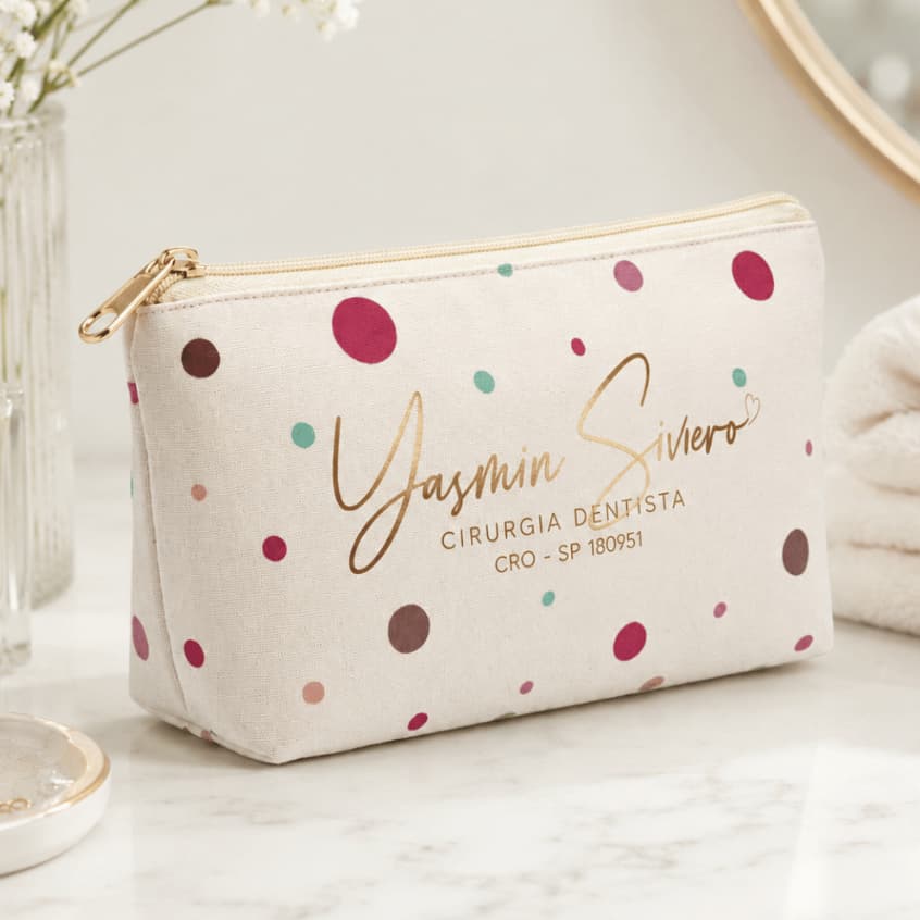 Kit Necessaire Feminina Personalizada Slim Com Nome Cores Ideal Para Lembrança