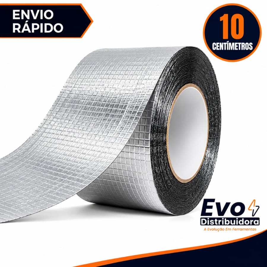 Fita Asfáltica 10CMx10M Impermeável Manta Adesiva Para Reparos, Rufo, Calha Telhado
