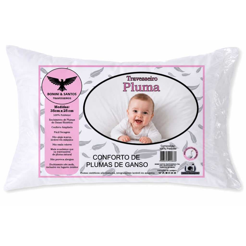 Travesseiro Infantil Berço 40x30cm em Micropercal 400 Fios – Conforto e Segurança para o Bebê