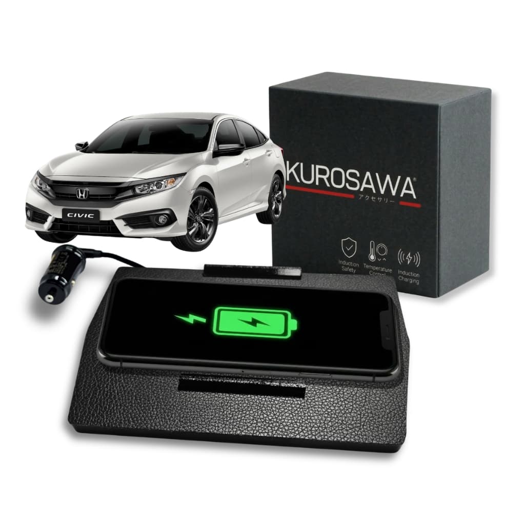 Carregador Por Indução Honda Civic 19,6w Kurosawa Sem Fio Civic Geração 10 (2016 a 2021)