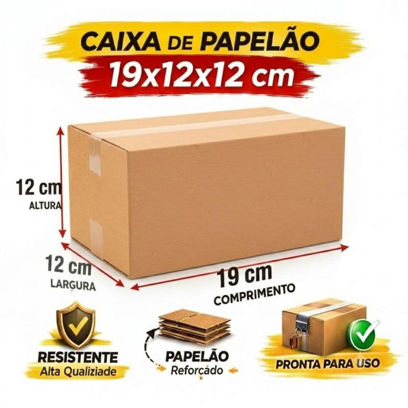 Kit Caixa Papelão 19x12x12 Envio Correios Ecommerce Embalagem PAC
