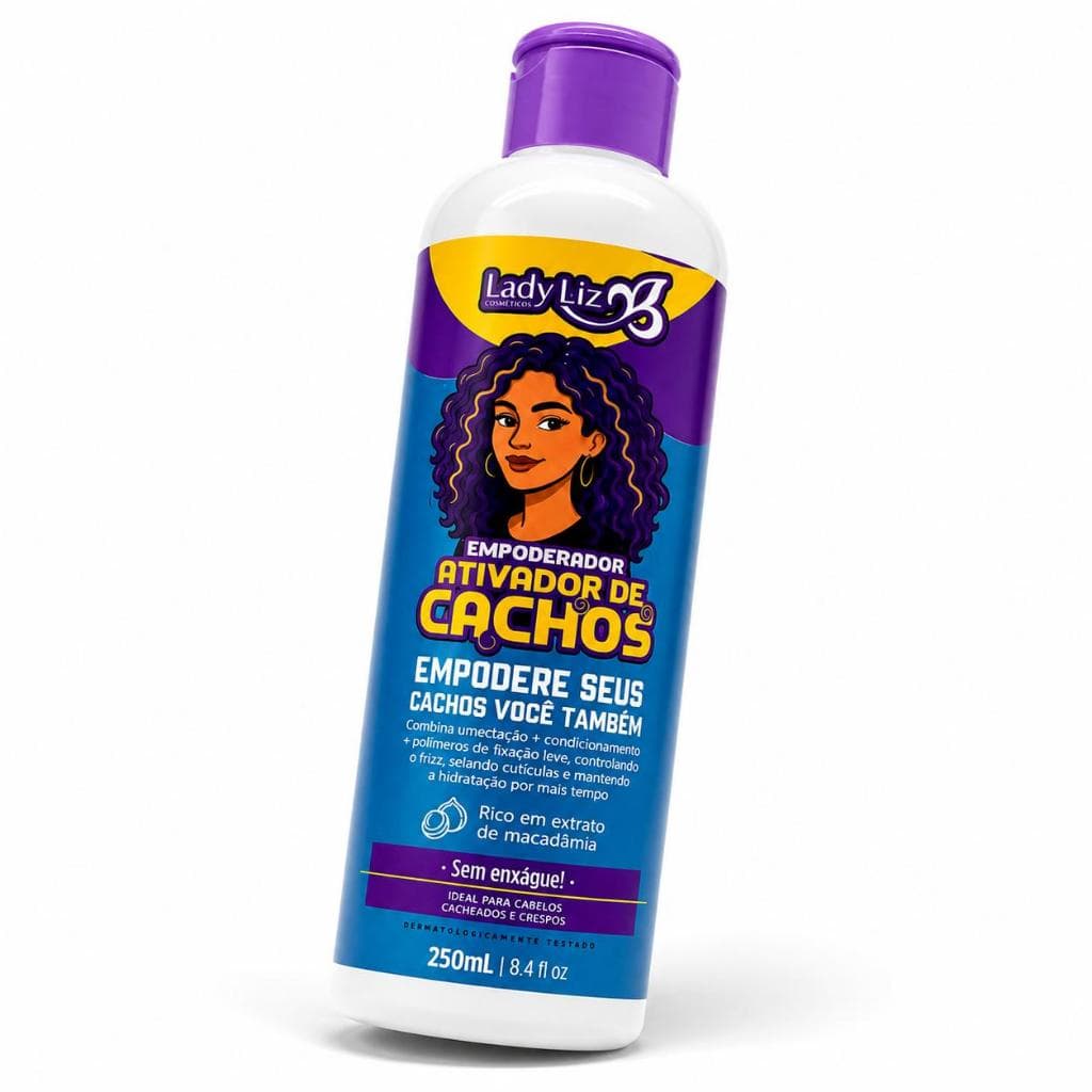 Ativador De Cachos Anti Frizz Lady Liz 250ml Para Cabelos Cacheados E Crespo